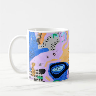 Caneca De Café Fundo Colorido de Abstrato Grunge Doodle