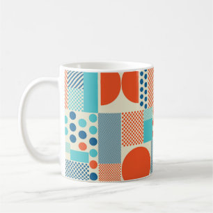 Caneca De Café Fundo com formas geométricas, padrão moderno de