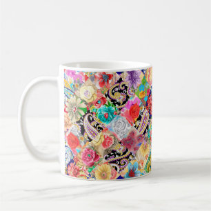 Caneca De Café Fundo da silhueta de motocicleta sem costura.