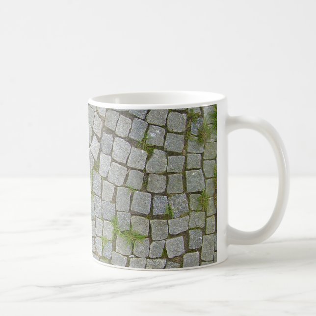 Caneca De Café Fundo da textura da estrada do Cobblestone (Direita)