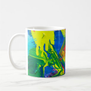 Caneca De Café fundo de abstrato. Fundo pintado à mão.