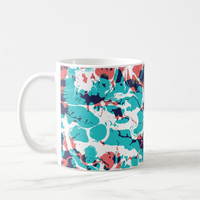 Caneca De Café Fundo de Arte de Papel Marcado abstrato (Esquerda)