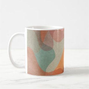 Caneca De Café Fundo de Blobs Pastel Sobrepostos Abstratos