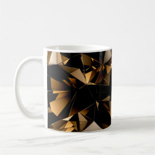 Caneca De Café fundo de cristal de triângulo abstrato.