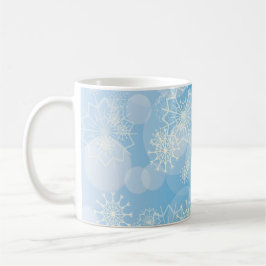 Caneca De Café Fundo de flocos de neve