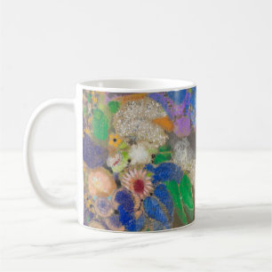 Caneca De Café Fundo de flores abstratas de Odilon Redon.