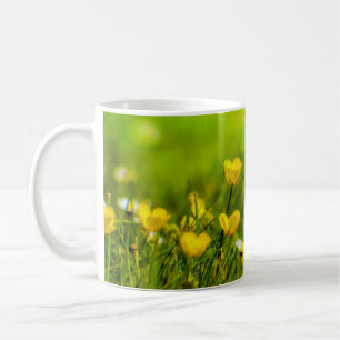 Caneca De Café Fundo de Flores de Primavera