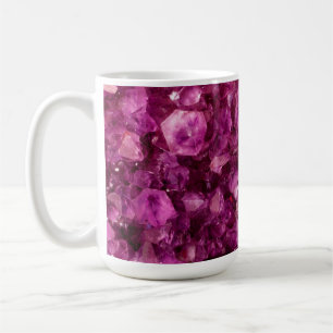Caneca De Café Fundo de Gems Roxas do Cristal Ametist Quartz