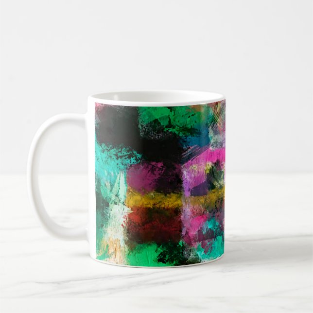 Caneca De Café fundo de gradação de abstrato do desfoque caótico  (Esquerda)