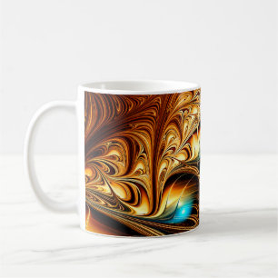 Caneca De Café fundo de luz do ouro artístico abstrato. Fine