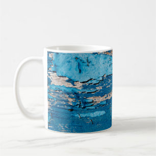 Caneca De Café Fundo de madeira azul