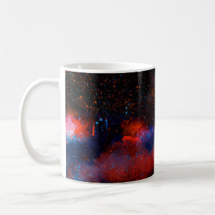 Caneca De Café fundo de pintura a cores, abstrato, 