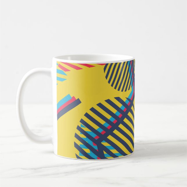 Caneca De Café fundo de pop, textura geométrica de abstrato. (Esquerda)