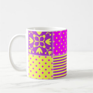 Caneca De Café fundo de retalhamento com diferentes padrões art,b