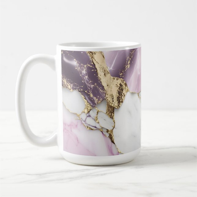 Caneca De Café Fundo de textura mármore com luxuoso (Esquerda)