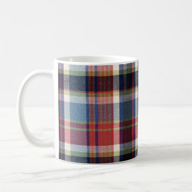 Caneca De Café Fundo de Textura Têxtil Quadrada. (Esquerda)