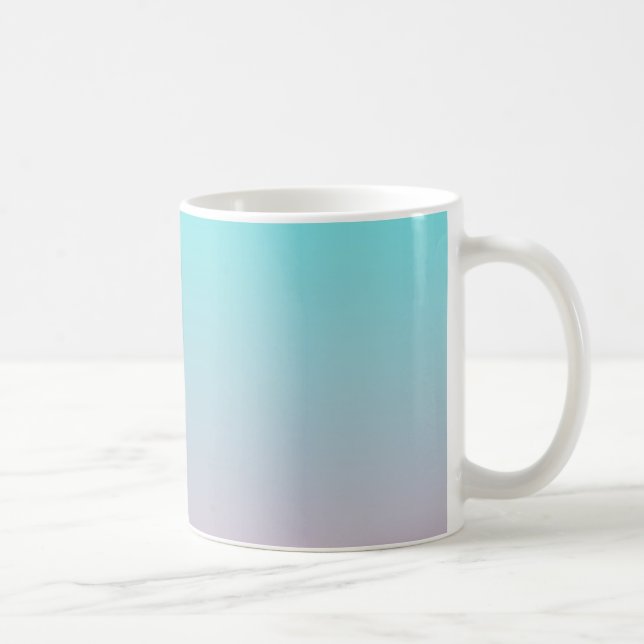 Caneca De Café Fundo degradê simples de azul-verde para rosa (Direita)