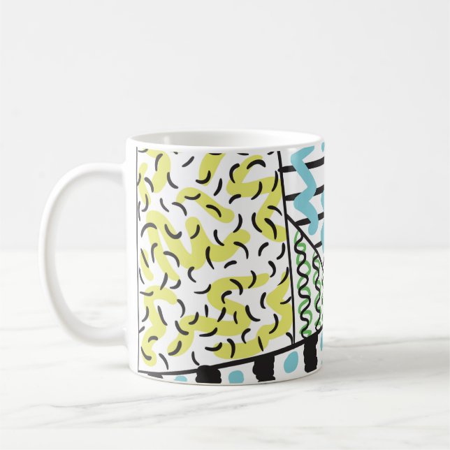 Caneca De Café fundo desenhado em abstrato 3 (Esquerda)
