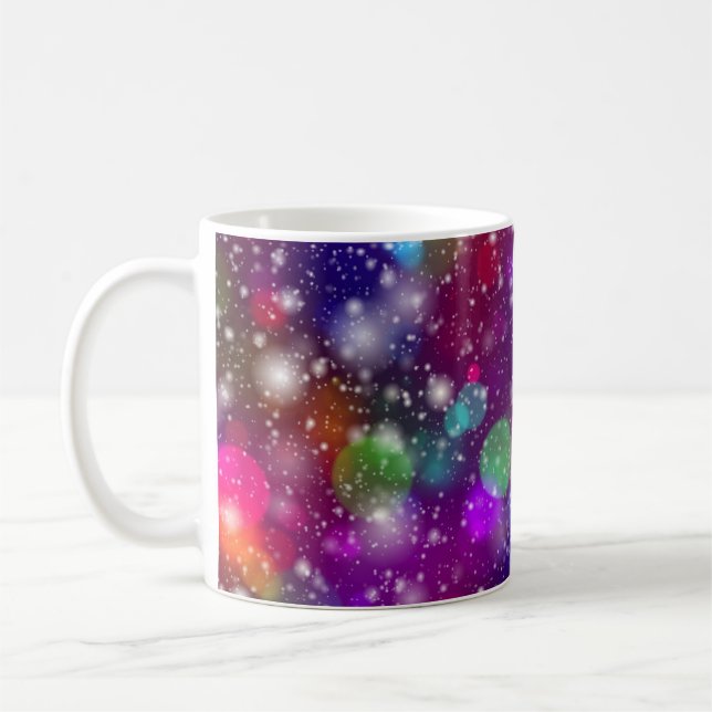 Caneca De Café Fundo do Bokeh Multicolor abstrato - 25363 (Esquerda)