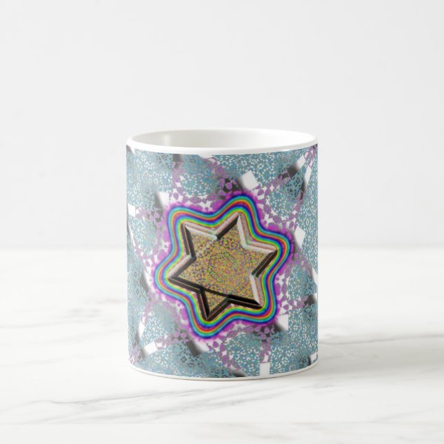 Caneca De Café Fundo do laço da estrela de David (Centro)
