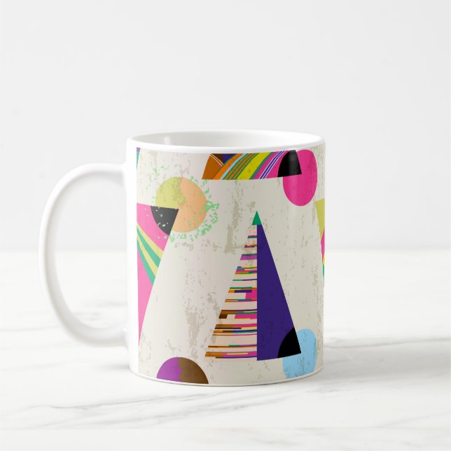 Caneca De Café fundo do padrão do triângulo sem descontinuidades, (Esquerda)