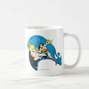 Caneca De Café Fundo do Perfil da Mulher Maravilha