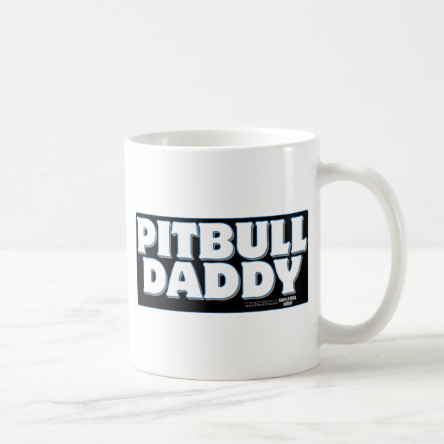 Caneca De Café Fundo do preto do PAI de PITBULL (Direita)