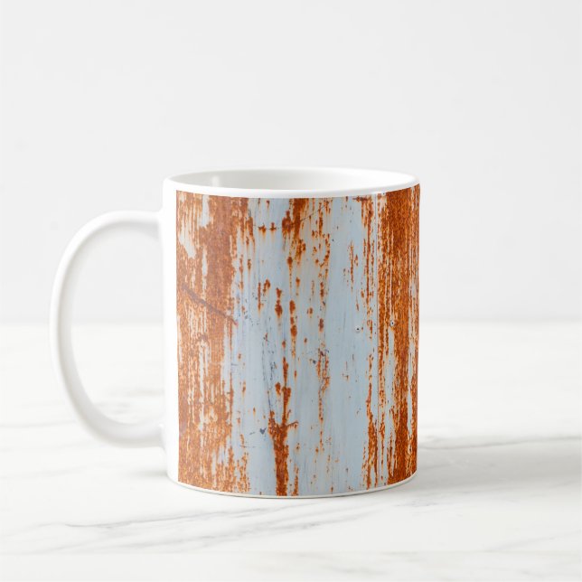 Caneca De Café fundo e textura da parede de aço enferrujado (Esquerda)