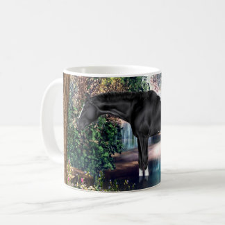 Caneca De Café Fundo em Cascata Negra de Cavalo Appaloosa