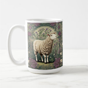 Caneca De Café Fundo floral de Lavanda Elegante