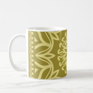 Caneca De Café Fundo floral geométrico. Ornamentado étnico tribal