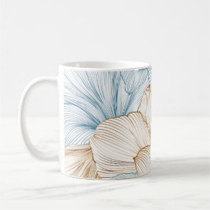 Caneca De Café Fundo floral sem costura, de luxo, com gol