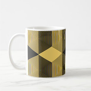 Caneca De Café fundo geométrico abstrato. Malha hexagonal com