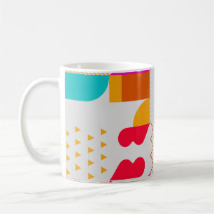 Caneca De Café Fundo Geométrico de Trendy dos anos 80 a 90