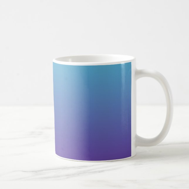 Caneca De Café Fundo Gradiente Simples Roxo Turquesa Azul (Direita)