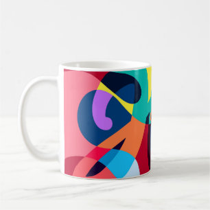 Caneca De Café Fundo Líquido Psicodélico Abstrato Colorido