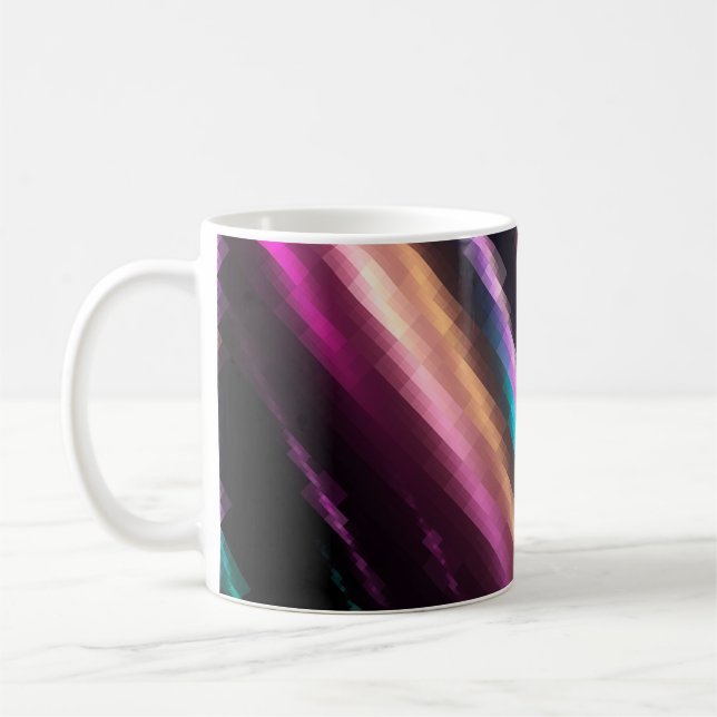 Caneca De Café Fundo multicolorido abstrato brilhante com (Esquerda)