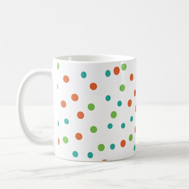 Caneca De Café Fundo perfeito com padrão de bolinhas. Polka (Esquerda)