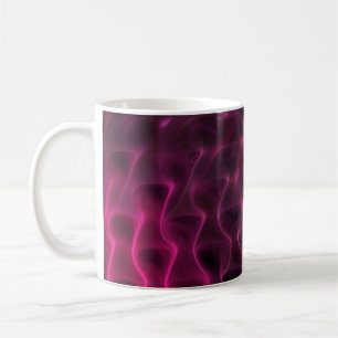 Caneca De Café Fundo preto de ondas Abstrato coloridas