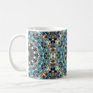 Caneca De Café fundo quadrado abstrato. Ornamento em torno de man