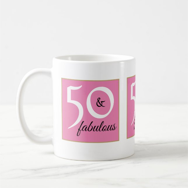 Caneca De Café Fundo Rosa Suave 50 e Noite Fabuloso (Esquerda)