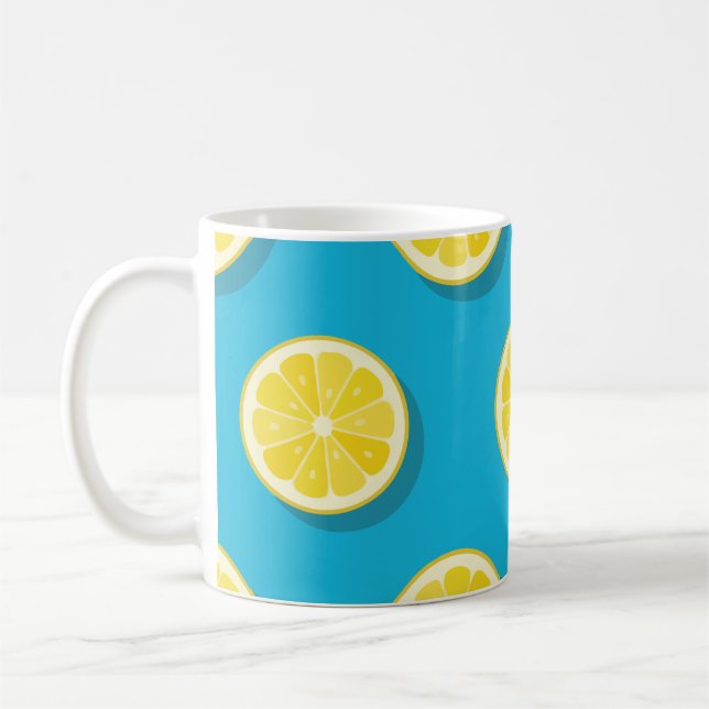 Caneca De Café Fundo Verde da Água Limão (Esquerda)