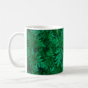 Caneca De Café Fundo verde natural das folhas verdes abstratas
