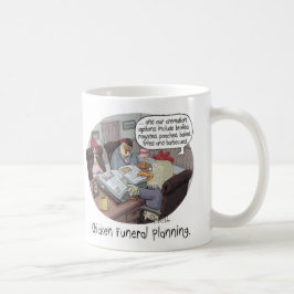 Caneca De Café Funeral Engraçado Planejamento Funerário com galin