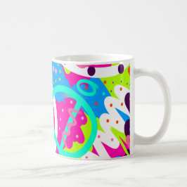 Caneca De Café Funky Colorful Pop Art