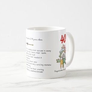 Caneca De Café Funny 40º Aniversário de Casamento Unicórnios P