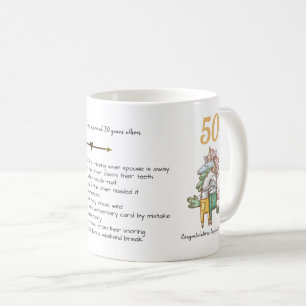 Caneca De Café Funny 50º Aniversário de Casamento Unicórnios P