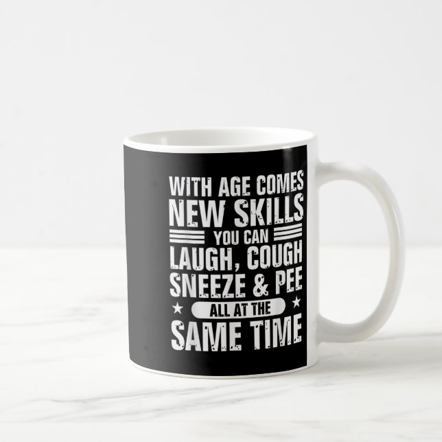 Caneca De Café Funny 60th Birthday With Age Comes New Skills Humo (Direita)
