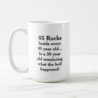 Caneca De Café Funny “65 Rocks” Birthday