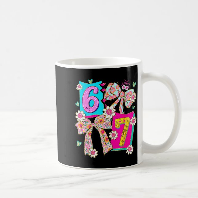 Caneca De Café Funny 67 Coquette Bow Design For Girly Aesthetic L (Direita)